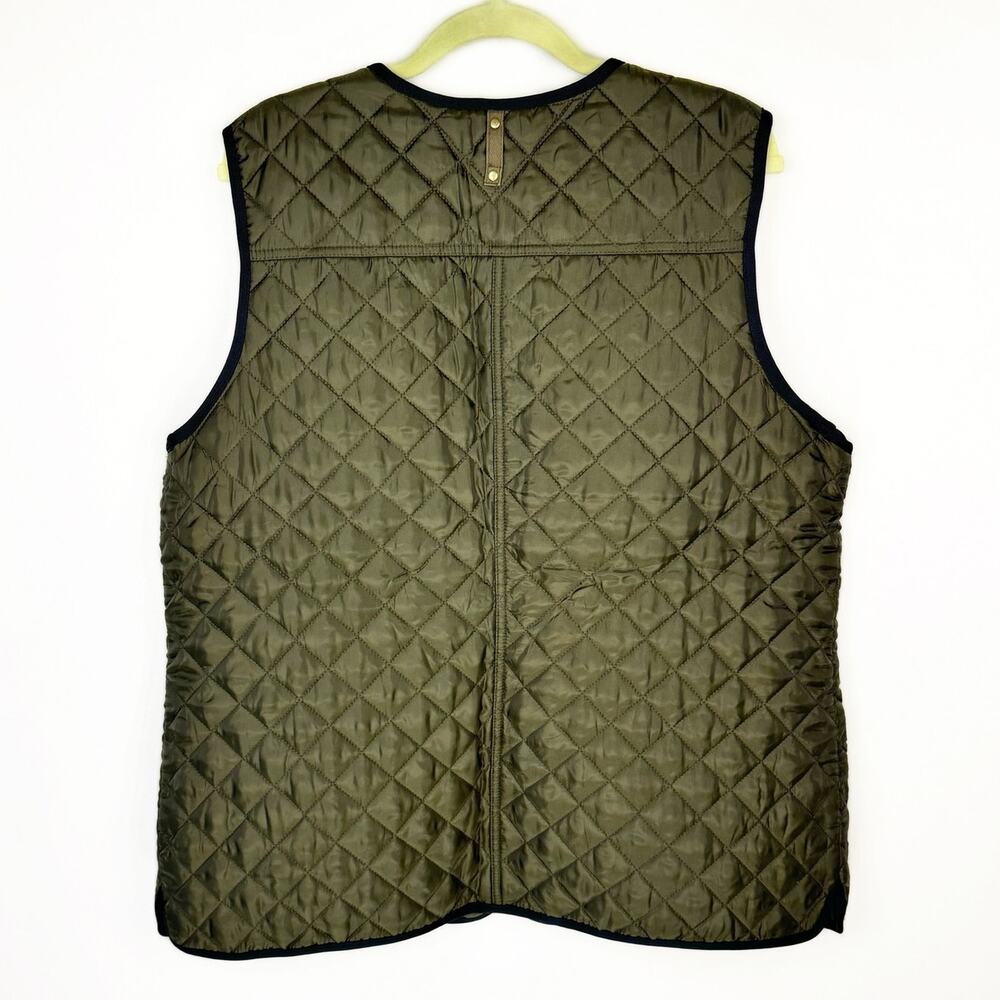 Tommy Hilfiger Olive Green Quilted Sleeveless Lightweight Vest Sz XXL Pockets - Picture 2 of 13